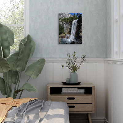 Waterfall Wall Art Nautre Landscape Canvas Prints Yosemite National Park Pictures Mountain Green Forest Painting Poster Rainbow Nature Botanical Tree Canvas Artwork For Bedroom Home Decorations