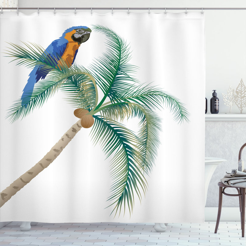 Ensemble de rideau de douche et crochets Parrot, H 70 po x l 69 po