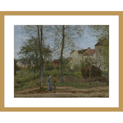 Houses at Bougival (Autumn) by Camille Pissarro -Framed Giclee Print