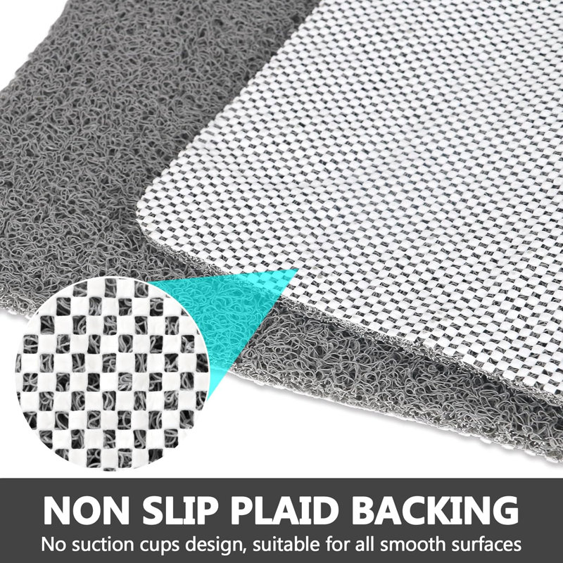 36"x36" Non-slip Square Shower Mat Grey