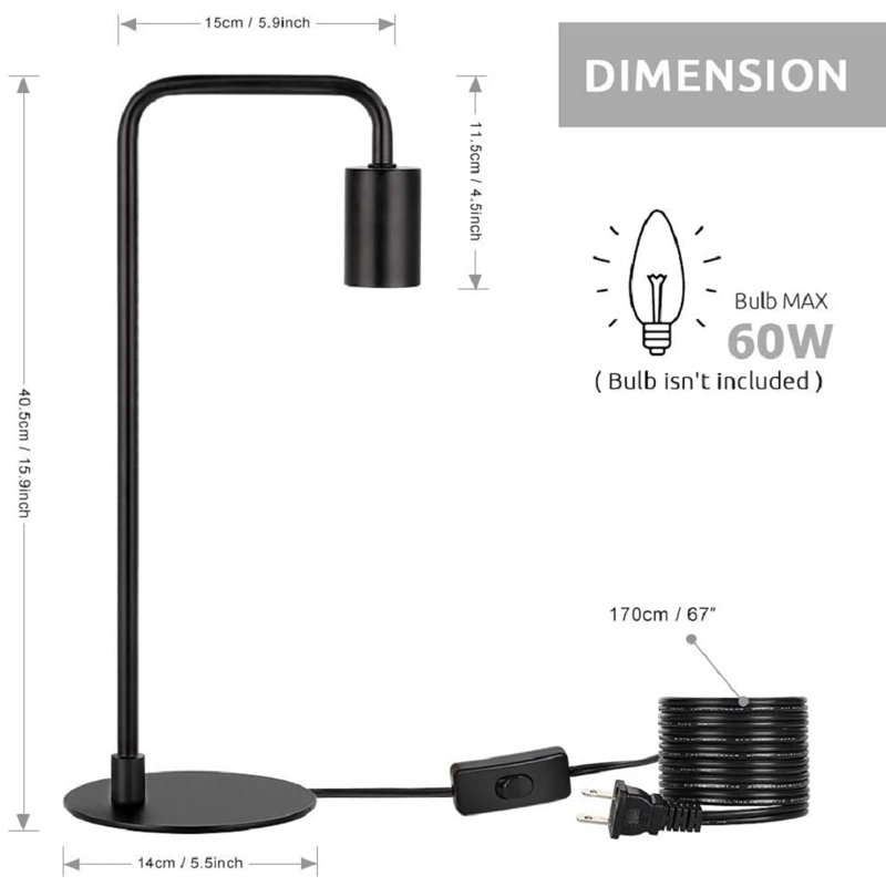 Metal Desk Lamp, Black