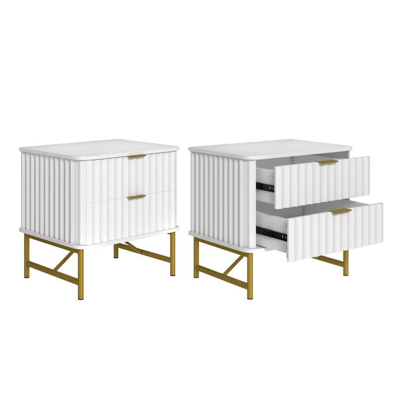 2 -drawer  Nightstand(set Of 2), White
