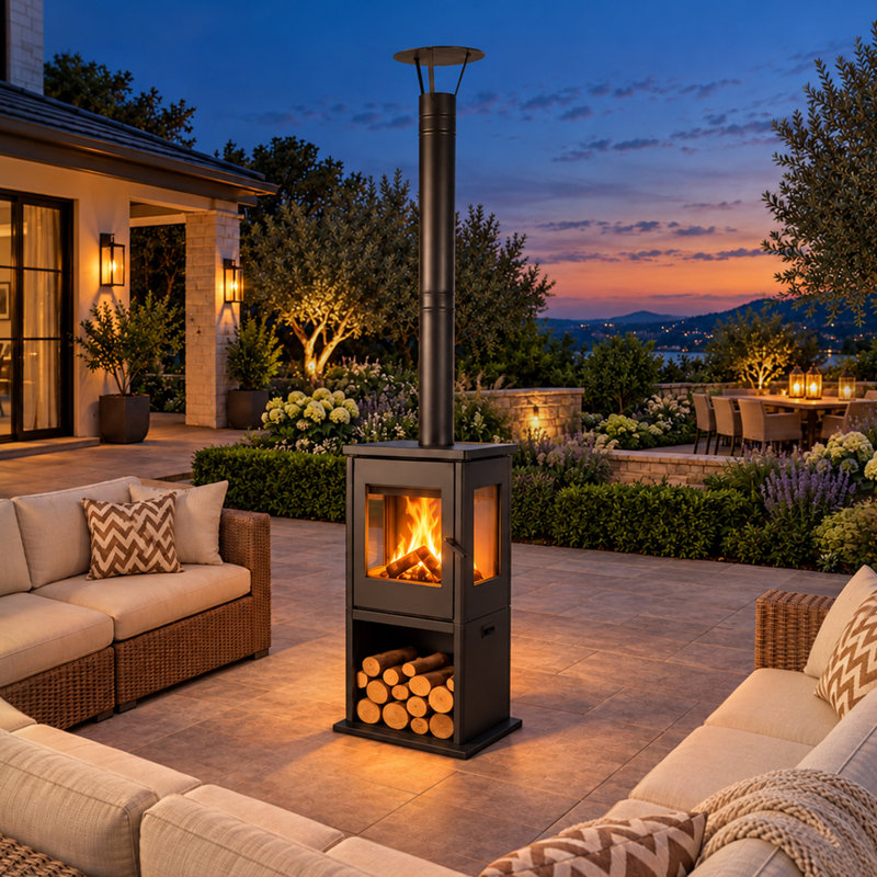 Rectangle Wood Burning Outdoor Fireplace