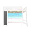 Lit mezzanine en bois, format queen, avec éclairage DEL, panneau tableau noir et étagères à livres, blanc-1002411678-1002411679