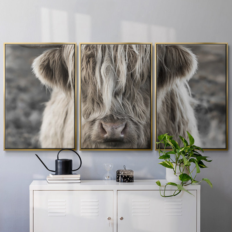 Highland Skye, reproduction sur toile 3 pièces, H 40 po x l 78 po x P 2 po, Or