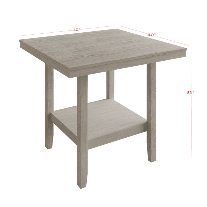 Alyjah Solid Wood Base Dining Table, Antique Gray