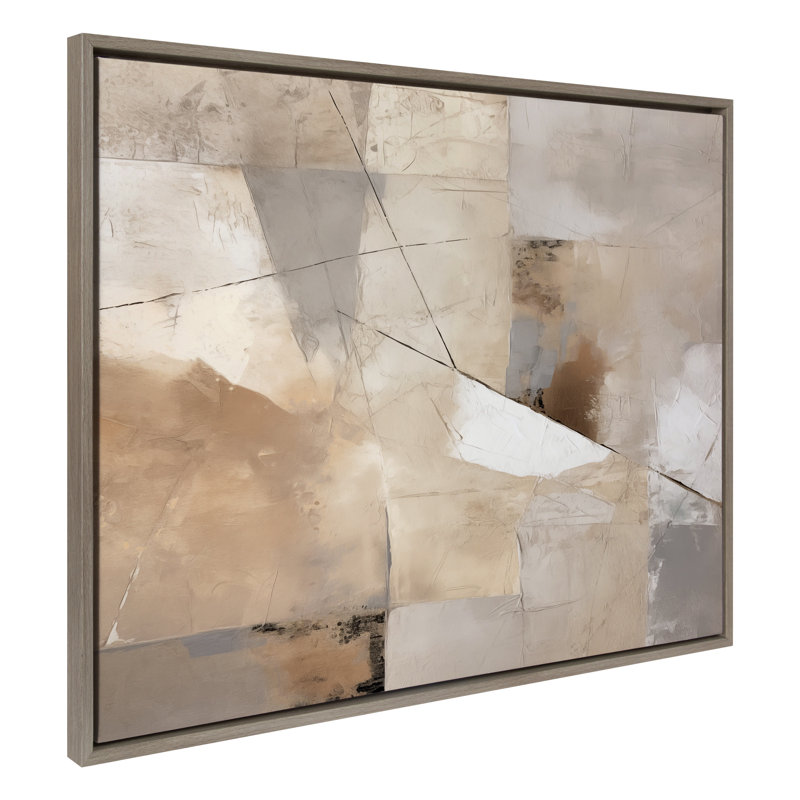 «Contemporary Neutral Textured Abstract» par The Creative Bunch Studio, reproduction d'art sur toile encadrée