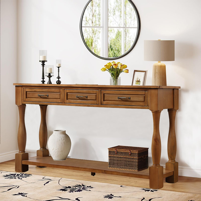 Hranislav 63'' Solid Wood Console Table, Brown