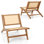 Chaise en bois de teck moderne Mid-Century avec siège et dossier en rotin tissé à la main 1 pièce Bay Isle Home ™