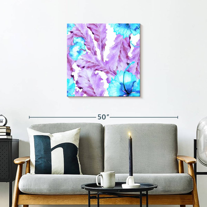 Kerner Purple And Blue Hibiscus, 24" H x 24" W