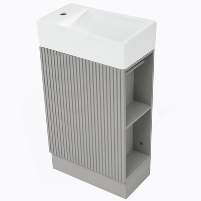 Meuble-lavabo de salle de bain avec lavabo, meuble-lavabo avec tablette, orientation gauche ou droite
