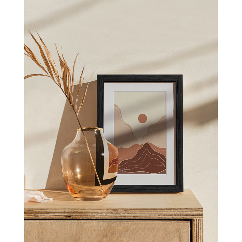 Cadre photo en bois massif avec verre, Noir, L 6 po x H 8 po