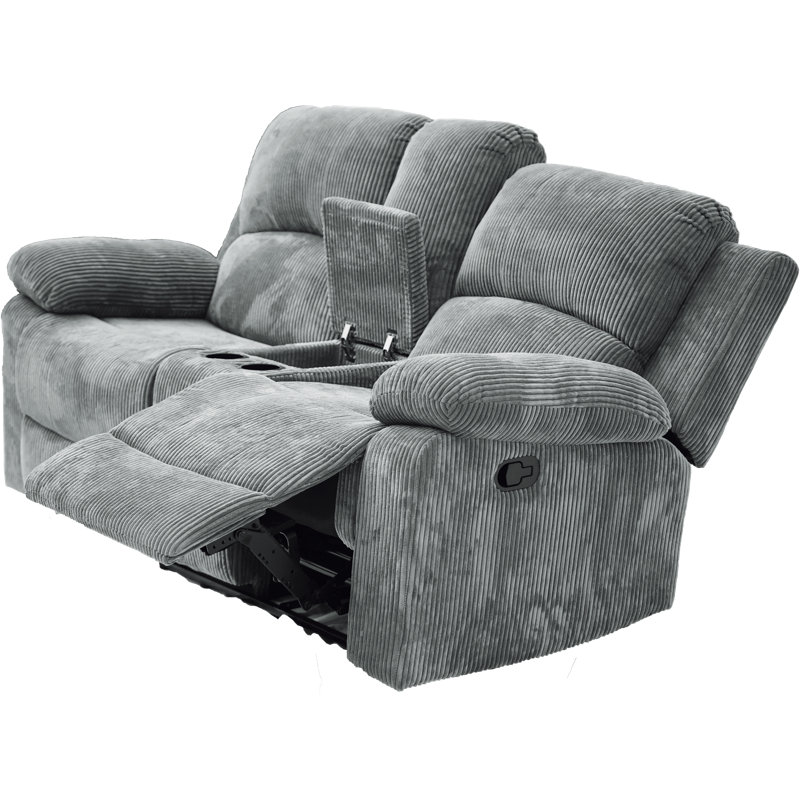 Peosta 72" Wide Upholstered Reclining Loveseat with Cup-holder, Sofa Couches , Manual Double Reclining