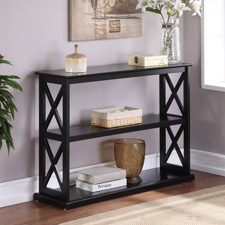 Arthella 3-Tier X-Design Console Entryway Sofa Table With Shelves