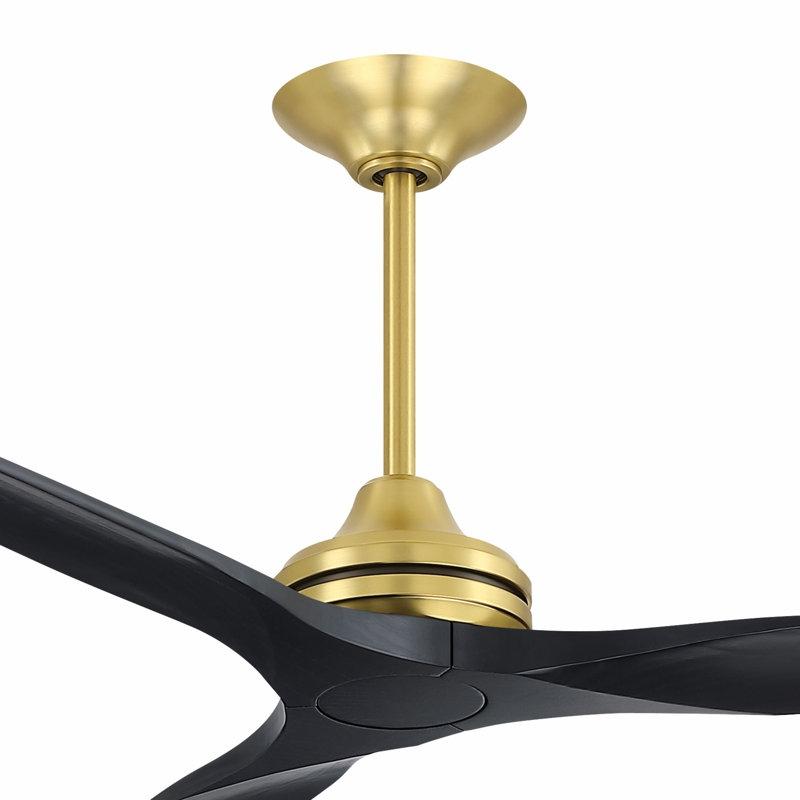 Ventilateur de plafond intérieur / extérieur Spitfire DC personnalisé - laiton brossé satiné, Laiton satiné brossé