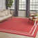 Argentino Abstract Machine Woven Chenille Indoor/Outdoor Area Rug in Red