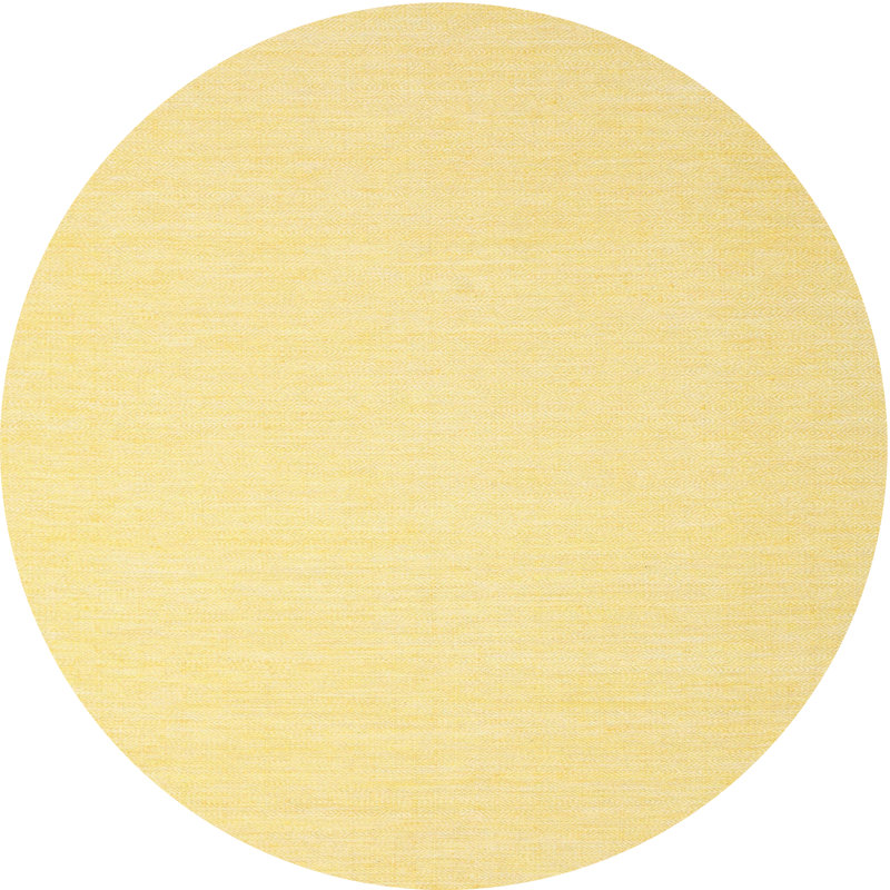 Tapis contemporain jaune, Rond 8 pi
