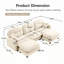 Canapé modulaire en chenille 3 places avec 2 coussins et 2 repose-pieds-1858777181