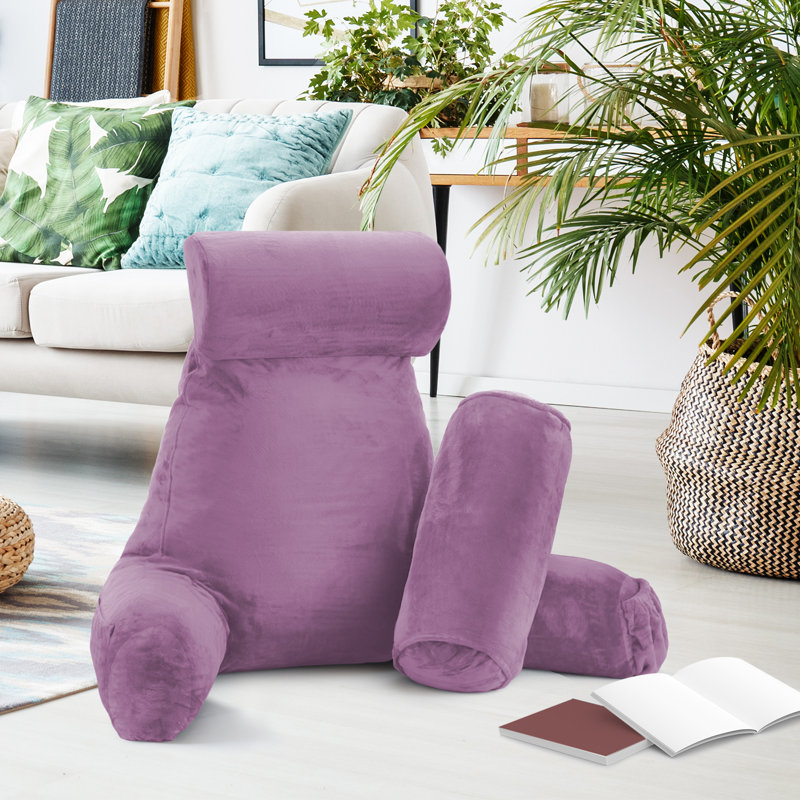Nestl Reading Back Pillow For Reading & Bed Rest, 22" H x 36" W x 13" D, Lavender Dream