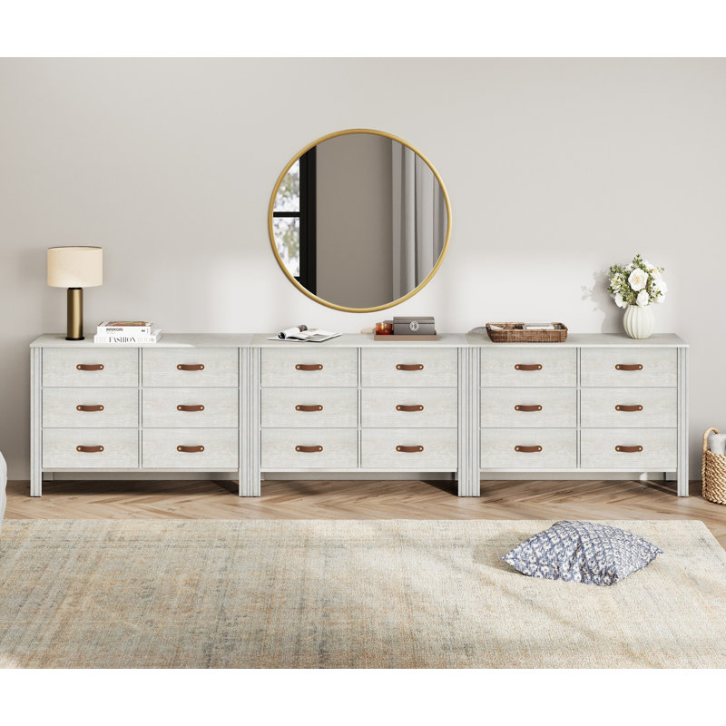 Ashae 114.5'' W 18 - Drawer Dresser, White