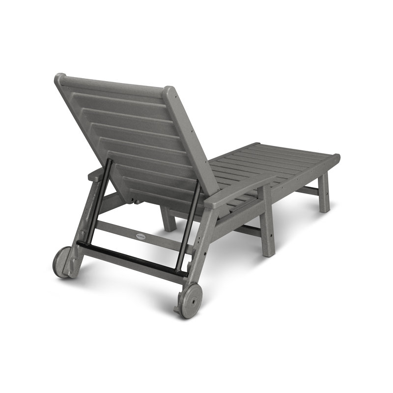 Signature Chaise with Wheels, Slate Gray