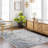 Gibraltar Rectangle Oriental Machine Woven Polypropylene Area Rug in Gray-1756012080