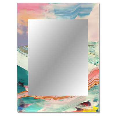Spring Miracles In Tender Retro Pastel II - Abstract Painting Decorative Mirror, Modern Wall Mirror, Printed Metal Art