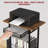 Rustic Brown Mobile 3-Tier Printer Stand - 2-Drawer File Cabinet (24" Extended Desktop, Lockable Wheels, Adjustable Rolling Cart For Home Office)