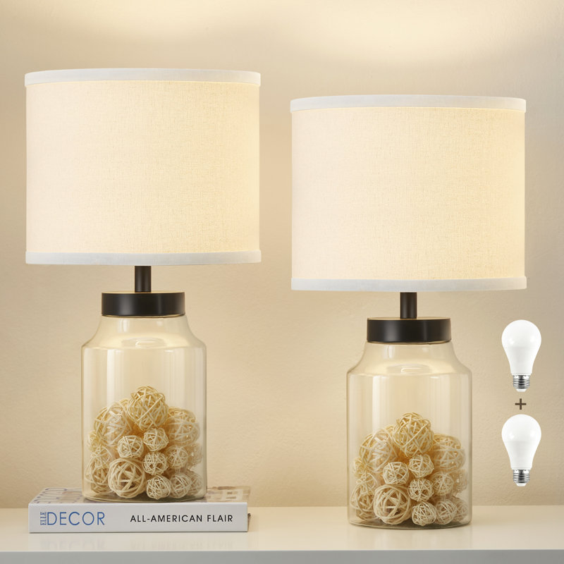 Ensemble de lampes de table avec verre transparent Antalya, Transparent
