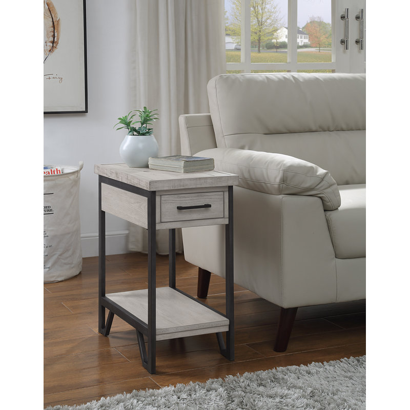 Table de bout avec rangement, Blanc antique