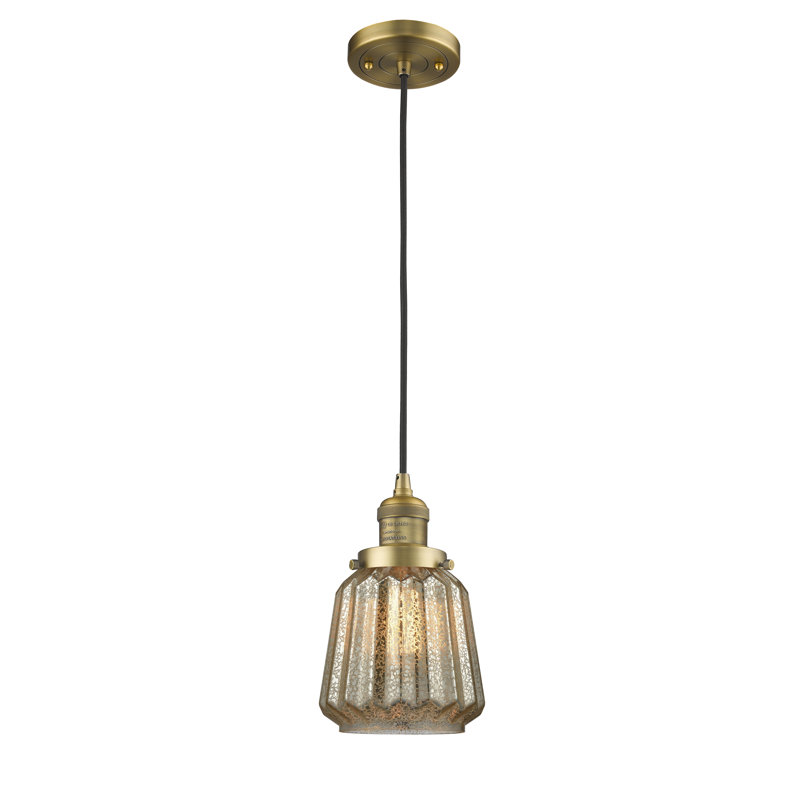 Vinny 1 - Light Single Pendant, Clear, Brushed Brass