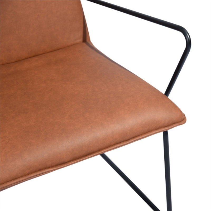 Chaise longue de 29,1 po de largeur, Similicuir brun