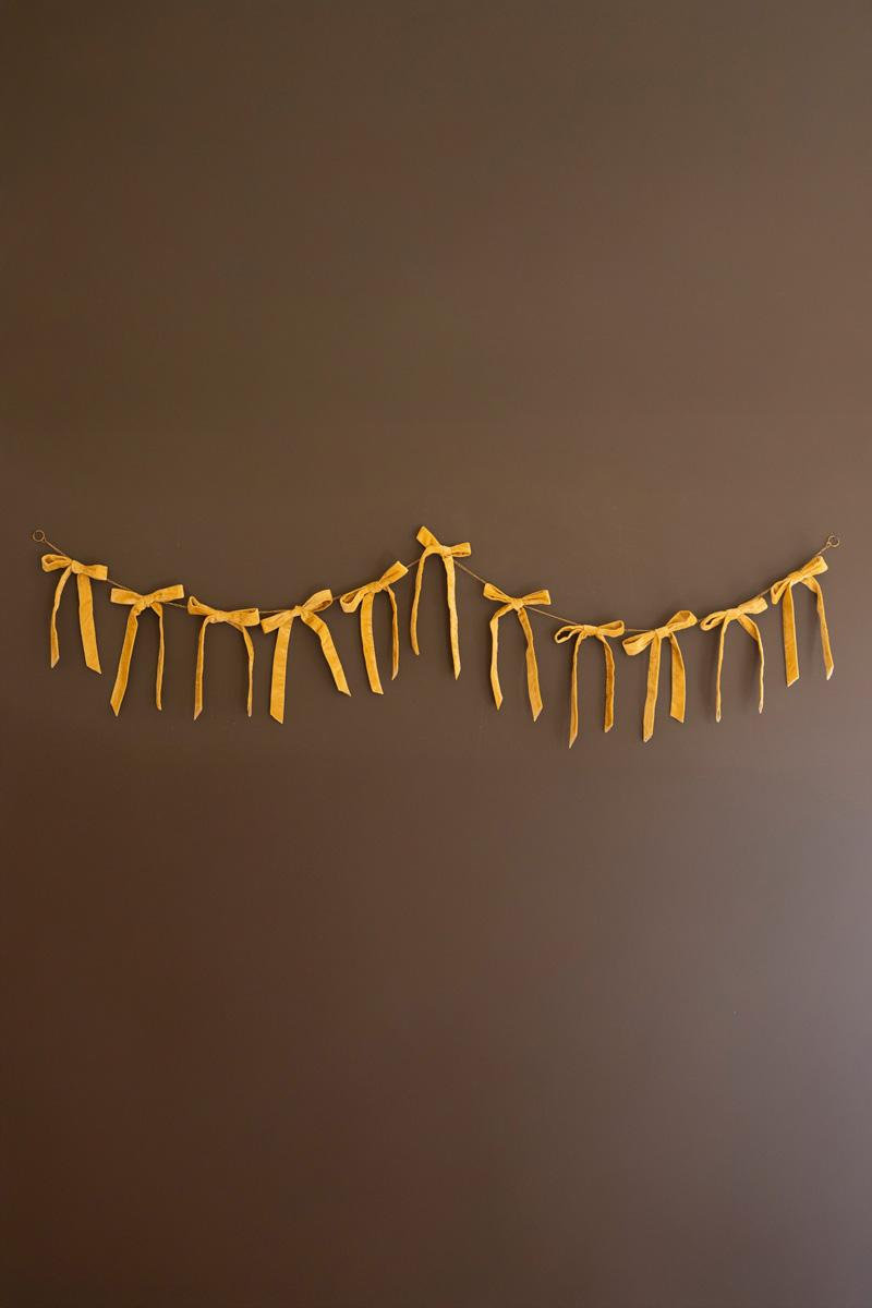Gold Velvet Bow Garland