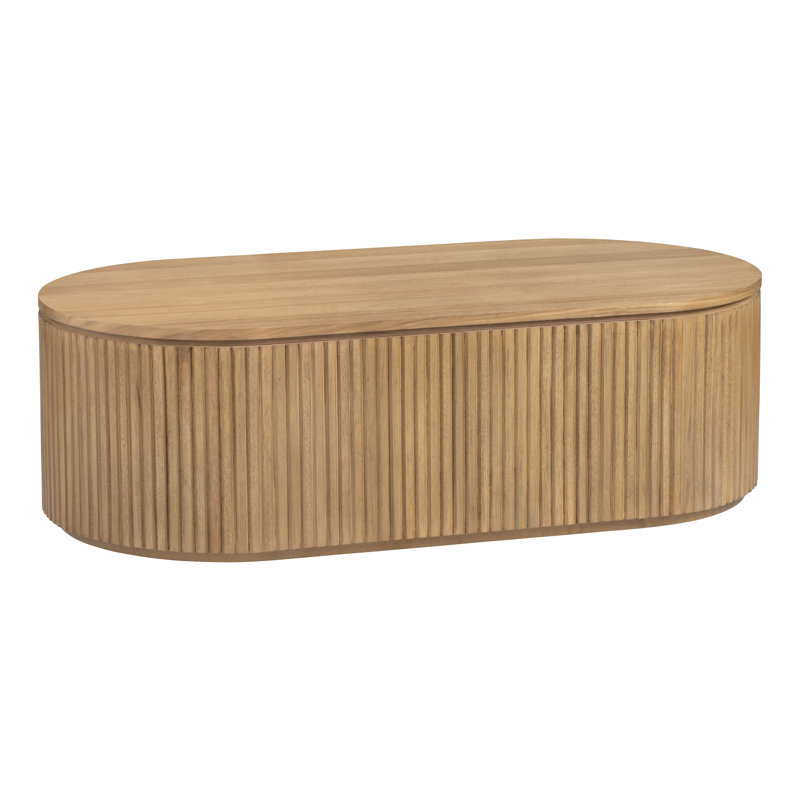 Coomes 52 in. Brown Oval Shaped Cocktail Coffee Table