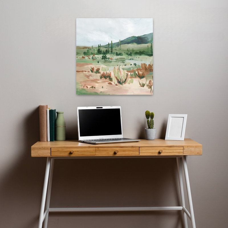 (Ez951-A) Cactus Field Ii, art contemporain, H 18 po x l 18 po