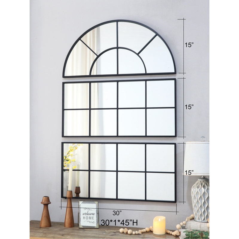 Grand miroir mural 30 "x 45" à trois sections séparées