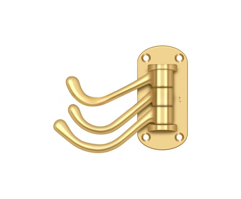 Triple Robe Hook, PVD Polished Brass