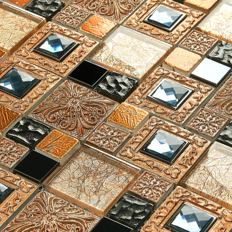 2" x 2" Glass Random Mosaic Wall & Floor Tile