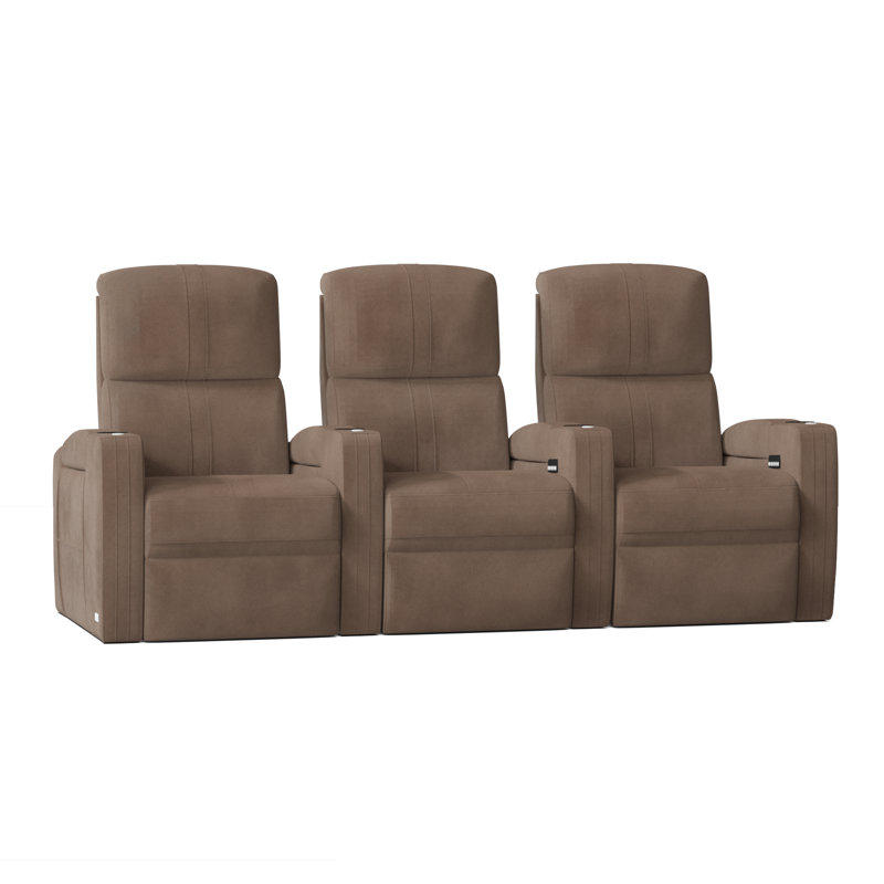 Rangée de cinéma maison Flash HR Series (rangée de 3), Sable Smartsuede