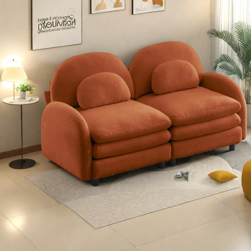 Causeuse incurvée moderne en tissu Cloud