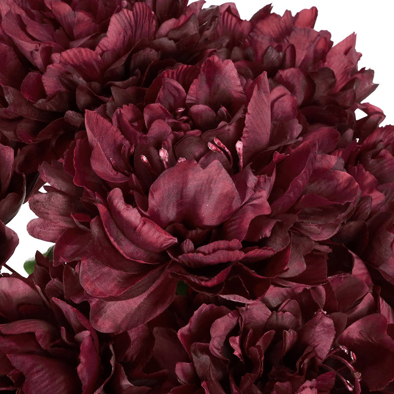 Artificial Hybrid Peony Flower Stem Bush Bouquet, Bourgogne