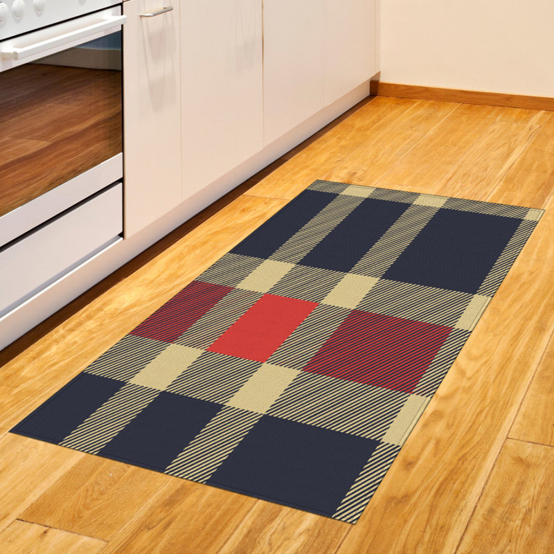 Tapis décoratif à haute densité en fibres de polyester à carreaux, Rectangle— 4 pi x 5 pi 8 po