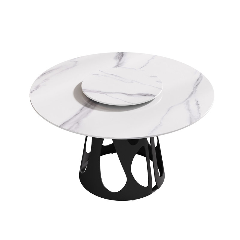 Table de salle à manger Modern Modern, H 52,37 po x L 53,45 po x l 30,23 po, Noir / blanc