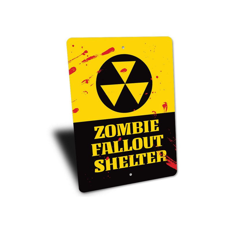 Panneau en aluminium Zombie Fallout Shelter, H 14 po x l 10 po x P 0,04 po