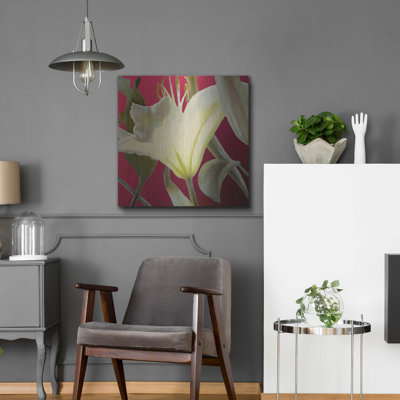 Red Barrel Studio® 'Lily Red' by Jan Mclaughlin, Metal Wall Art
