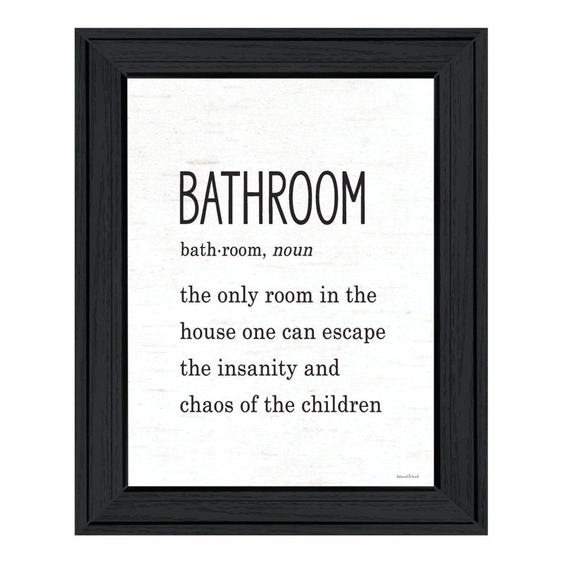 Art mural encadré pour salle de bain, L 15 po x H 19 po, Cadre noir