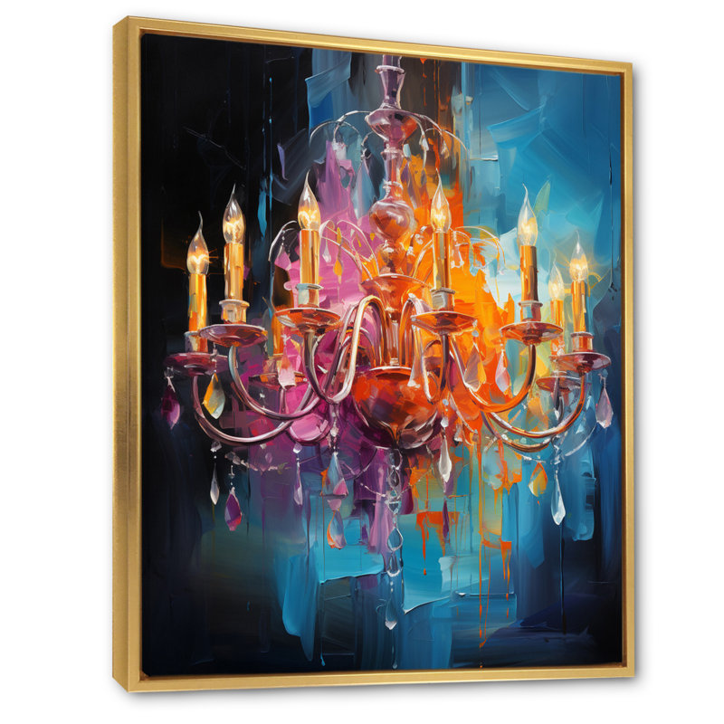 «Viminal Chandelier», impression sur toile encadrée, Cadre flottant doré, H 40 po x l 30 po x P 1,5 po