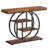 41.3 Inch Industrial Console Table with 4-Tier Rustic Brown Shelves, Unique Circle Metal Frame for Storage and Display, Narrow Entryway Accent-1837834521