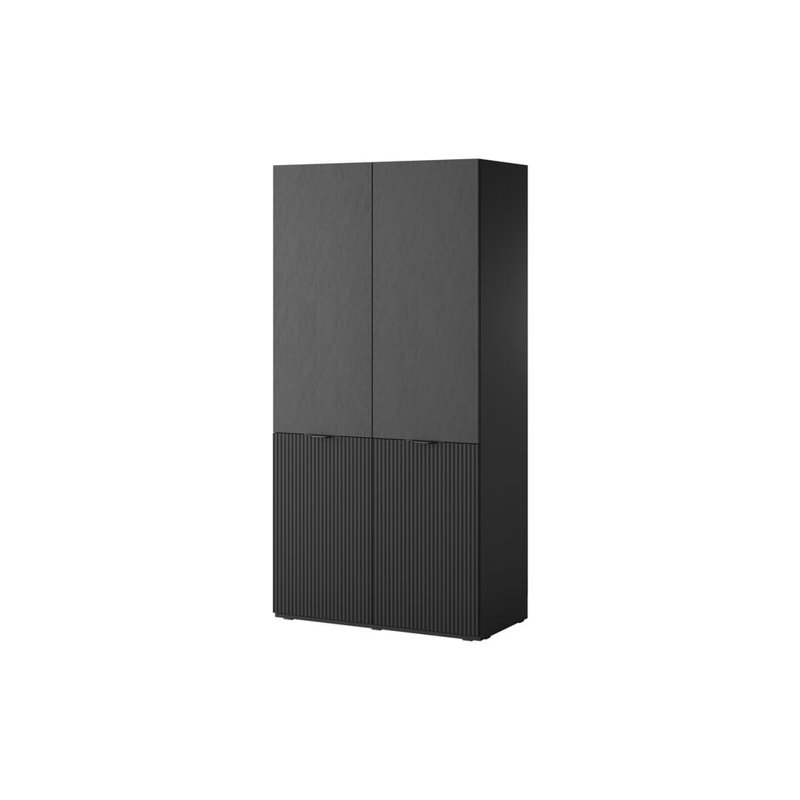 2 Door Manufactured Wood Wardrobe, Black
