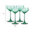 Ensemble de quatre coupes en cristal vert